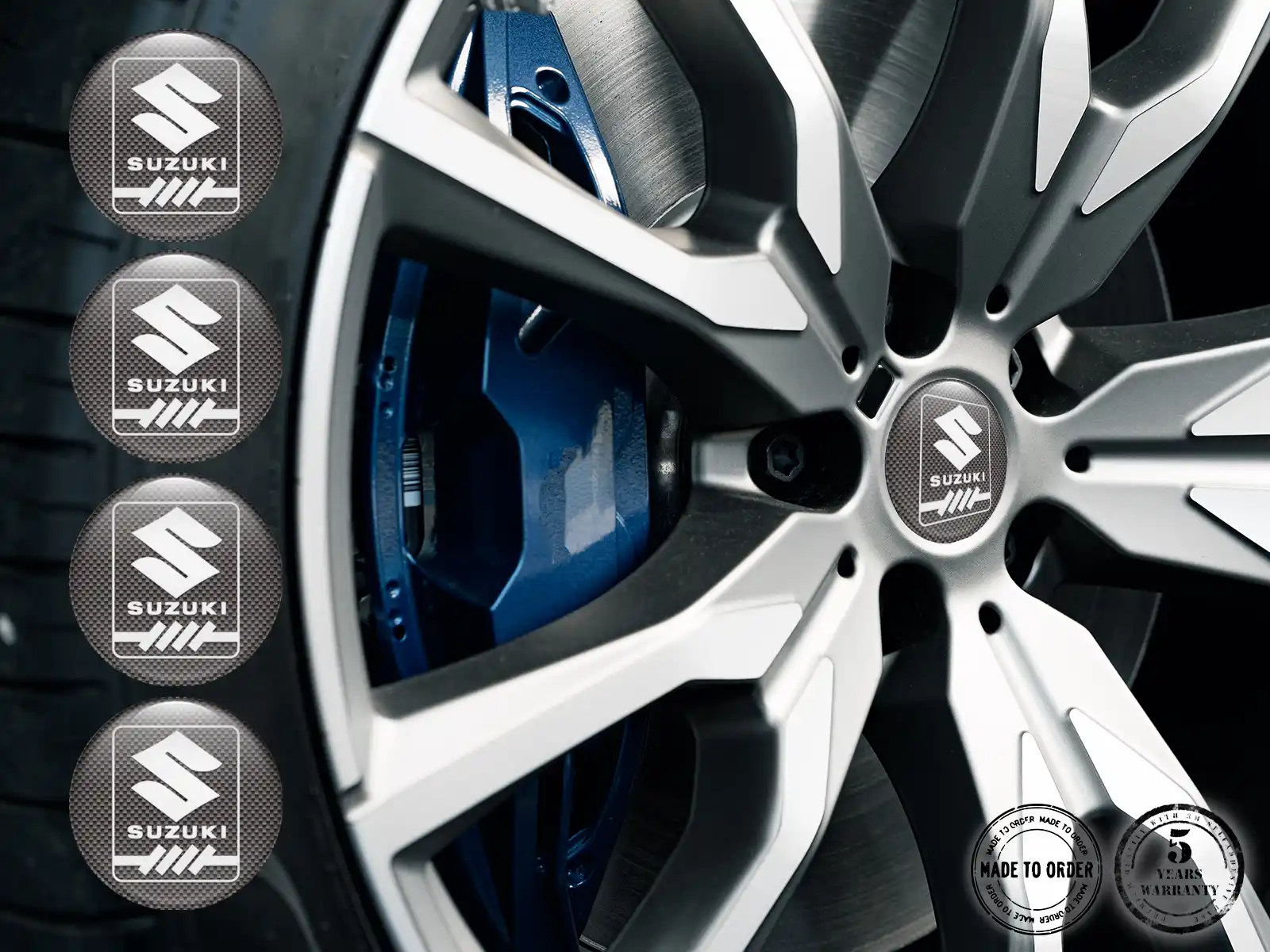 Suzuki Pegatinas Bombadas Logo Insignias de Rueda en Resina